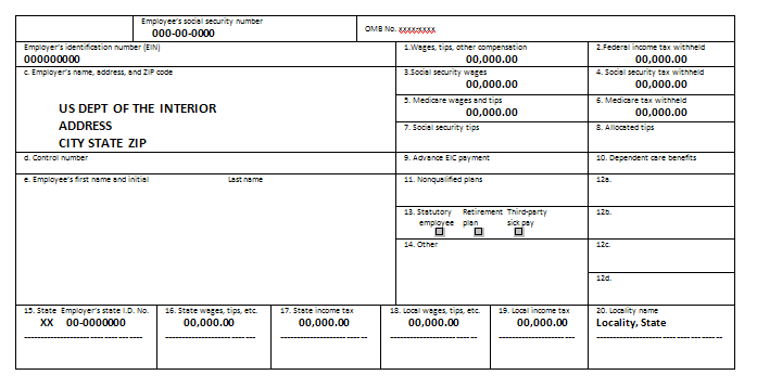 Photo of a W-2 form