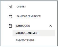 Scheduling screen