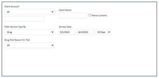 Screen showing how to filter results.