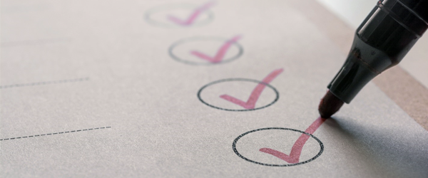 Close up of checklist