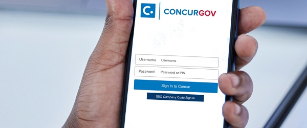 Screenshot of the ConcurGov mobile app