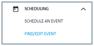 Screen showing option to Find/Edit Event.